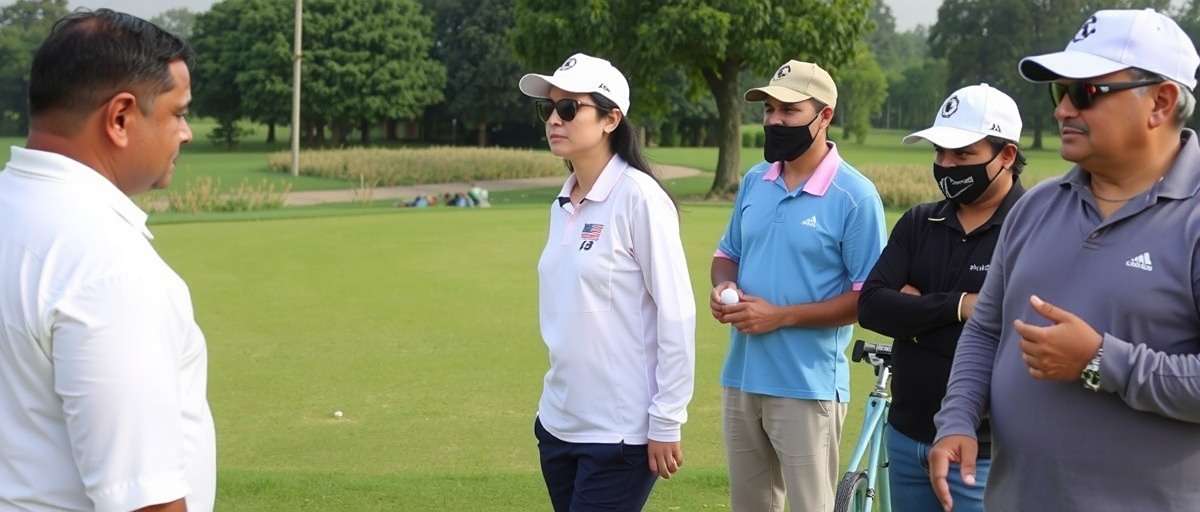 Golf Gurus players meeting at a real golf course in India for a community event